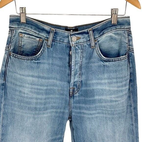 7 For All Mankind Womens Star Panel Easy‎ Straight Button Fly Jeans Blue Size 28 - Picture 4 of 16